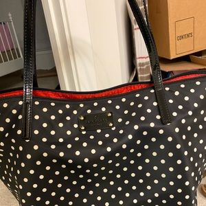 Kate spade polka dot tote w/ red lining